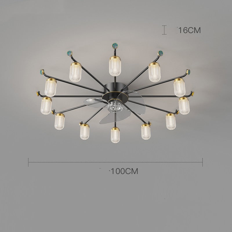 Nordic Ceiling Fan with Light - Modern Minimalist Fan Chandelier for Living Room