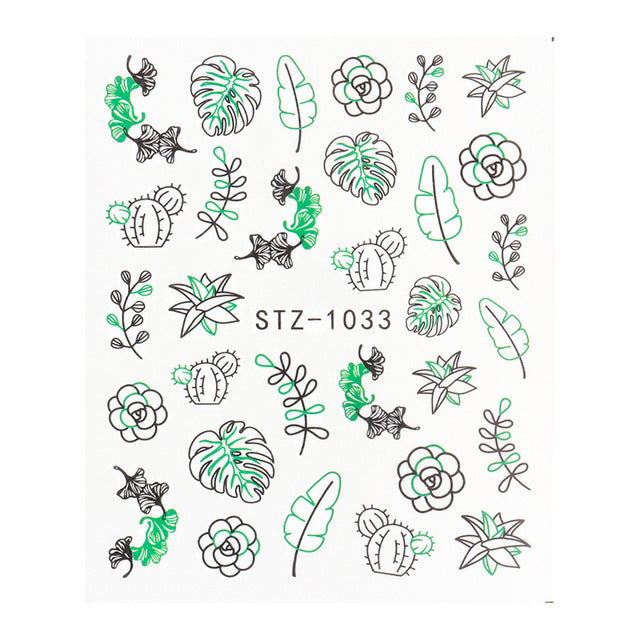 Retro Face Line Nail Stickers - Black Watermark Decals for French Manicure Art (10g)