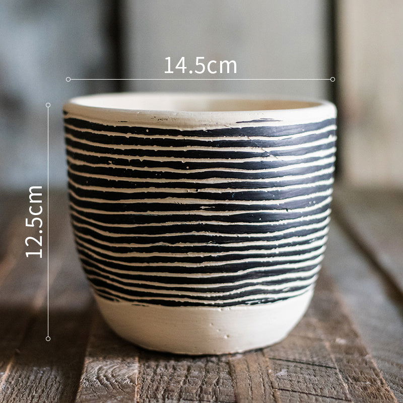 Geometric Art Flowerpot - Modern Creative Ceramic Planter for Home Decor (1013g)