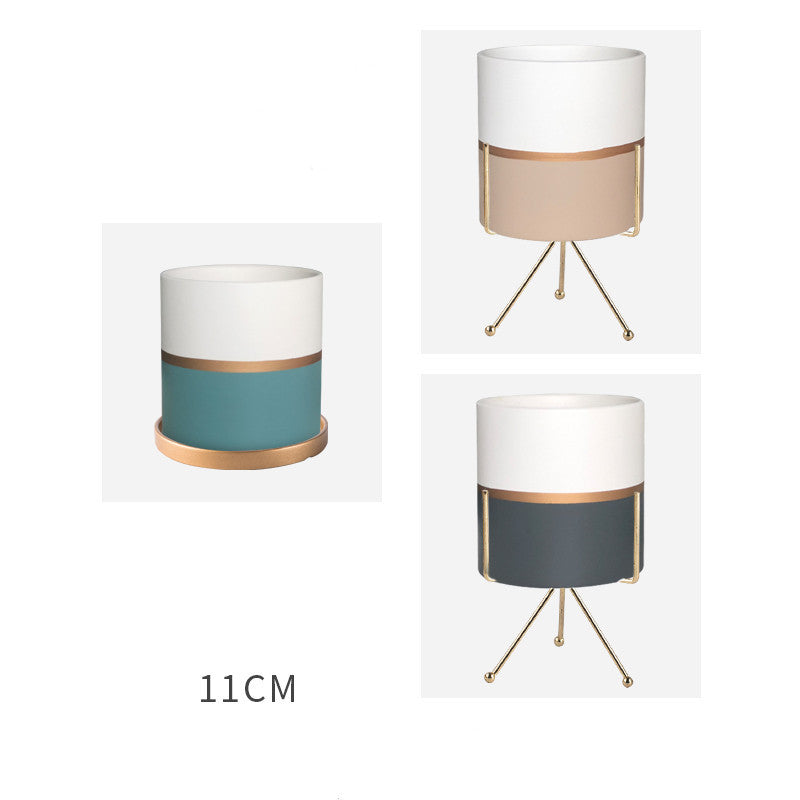 Succulent Planter Set - Creative Iron Art Flowerpot Combination for Home Decor (250g)