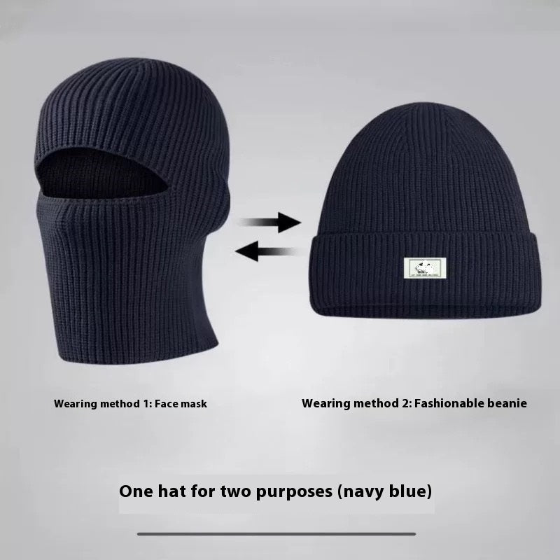 Men's Winter Balaclava - Thickened Warm Wool Hat Mask 2-in-1 for Outdoor (90g)