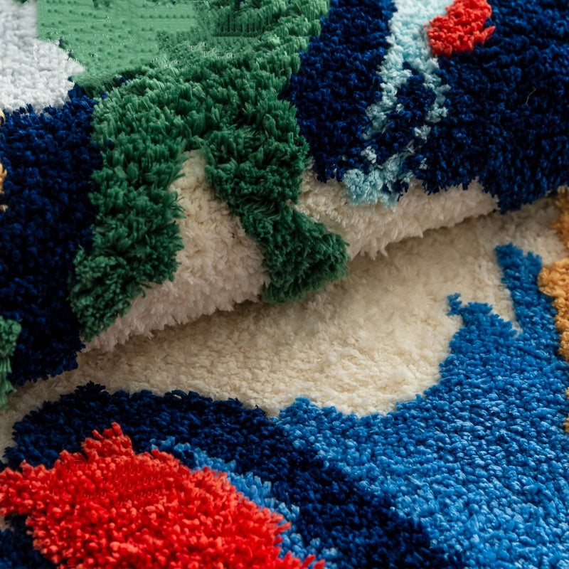 Green Moss Carpet 80x180cm - Natural Thickened Fleece Bedroom Rug | Art Floor Mat