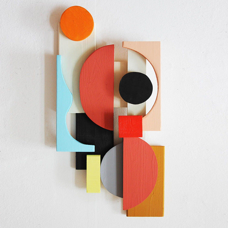 Modern Minimalist 3D Wall Art for Living Room - Abstract Composition Sofa Background Decor