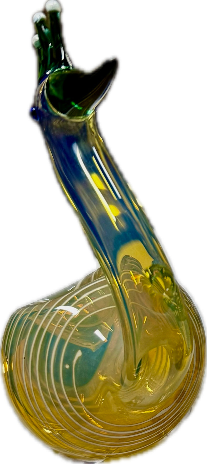 Ripkitty 5 Inch Peacock Glass Hand Pipe - Unique Dry Herb Smoking Pipe