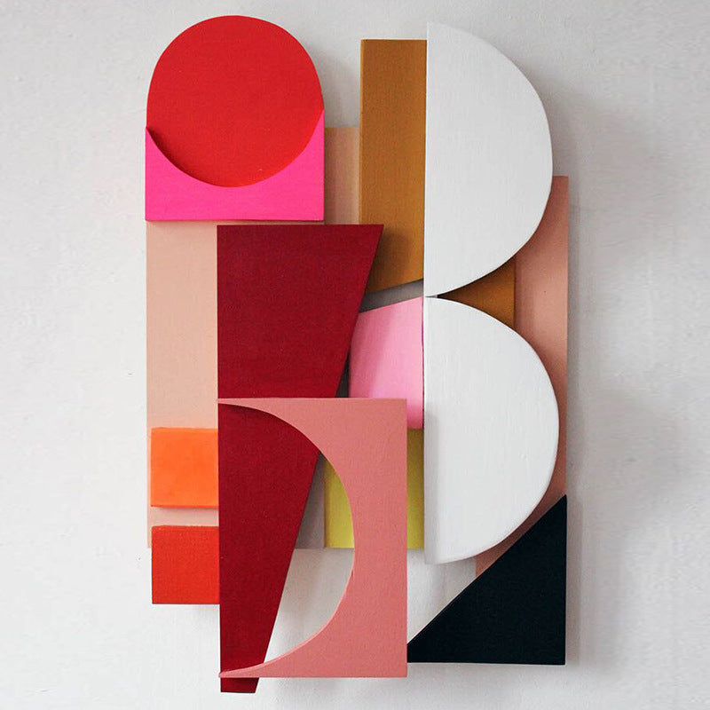 Modern Minimalist 3D Wall Art for Living Room - Abstract Composition Sofa Background Decor