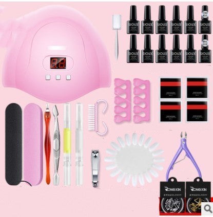 Nail Gel Polish Kit with 36W UV Lamp - Complete Manicure Set & DIY Tools (420g)