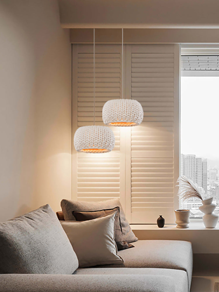 Japanese Rope Art Chandelier - Handwoven Ceiling Light 40cm | American Style