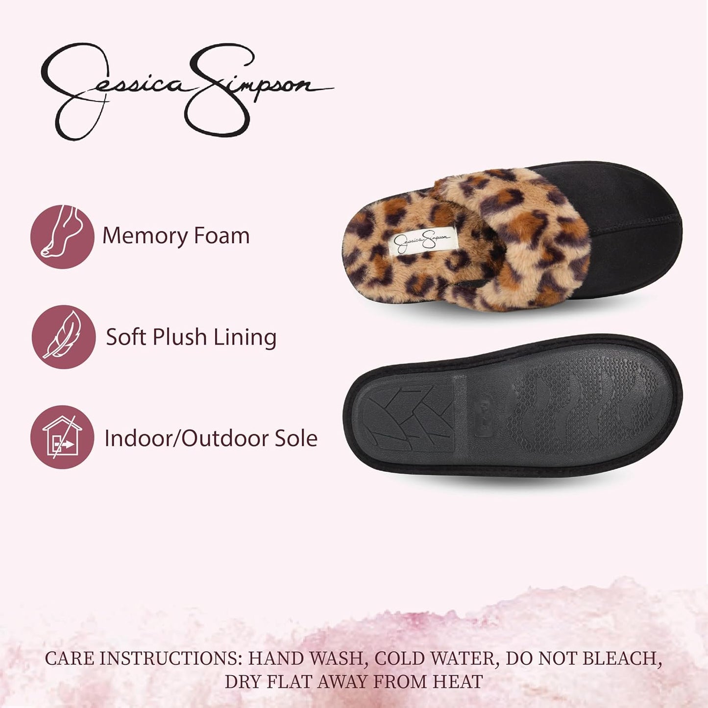 Women'S Comfy Faux Fur House Slipper Scuff Memory Foam Slip on Anti-Skid Sole