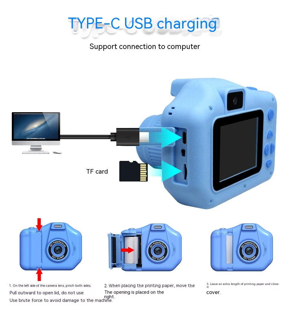 Children's Printing Camera Front And Rear Dual Camera HD Pixel Digital Thermal