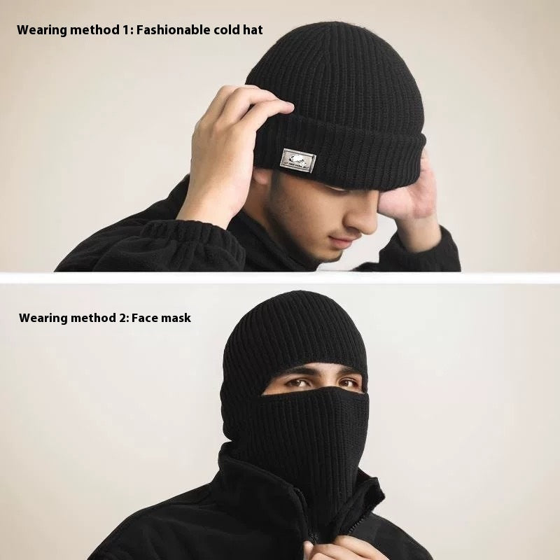 Men's Winter Balaclava - Thickened Warm Wool Hat Mask 2-in-1 for Outdoor (90g)