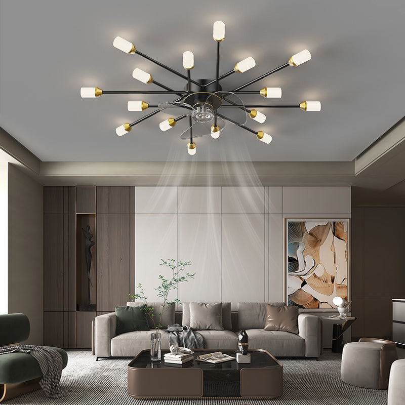 Nordic Ceiling Fan with Light - Modern Minimalist Fan Chandelier for Living Room