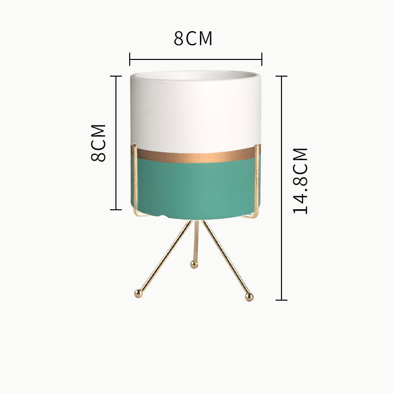 Succulent Planter Set - Creative Iron Art Flowerpot Combination for Home Decor (250g)