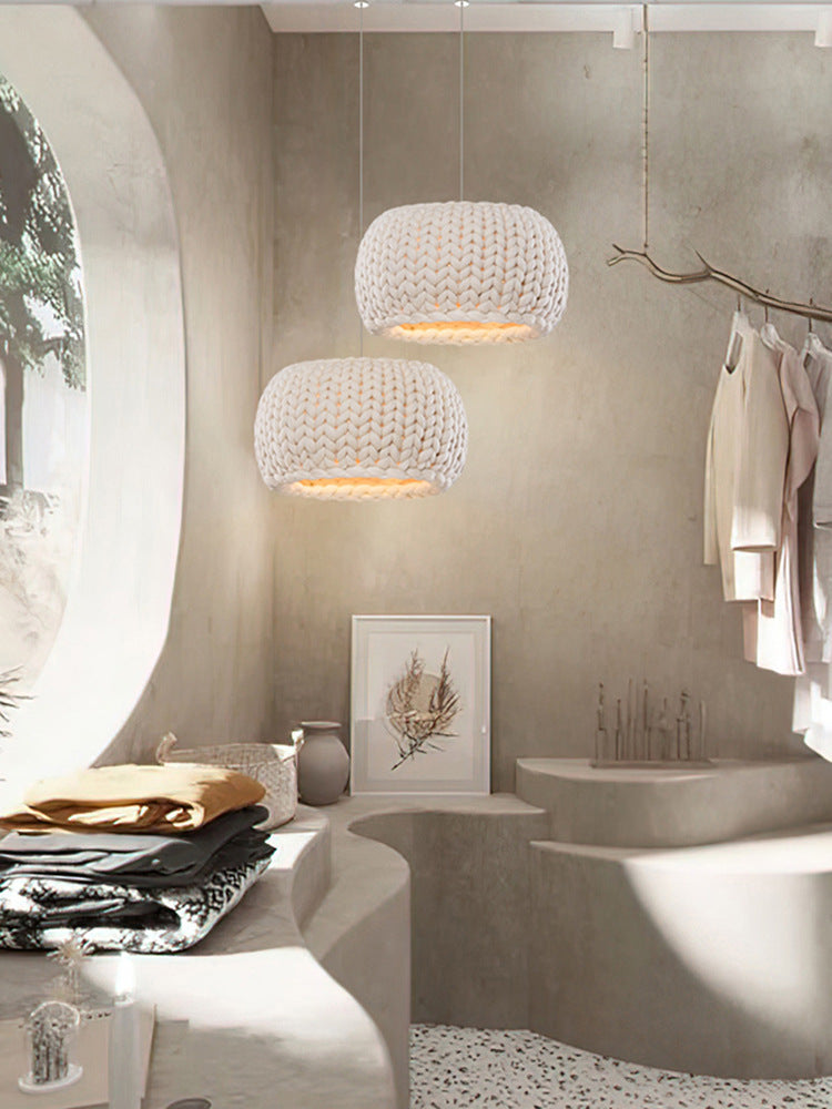 Japanese Rope Art Chandelier - Handwoven Ceiling Light 40cm | American Style