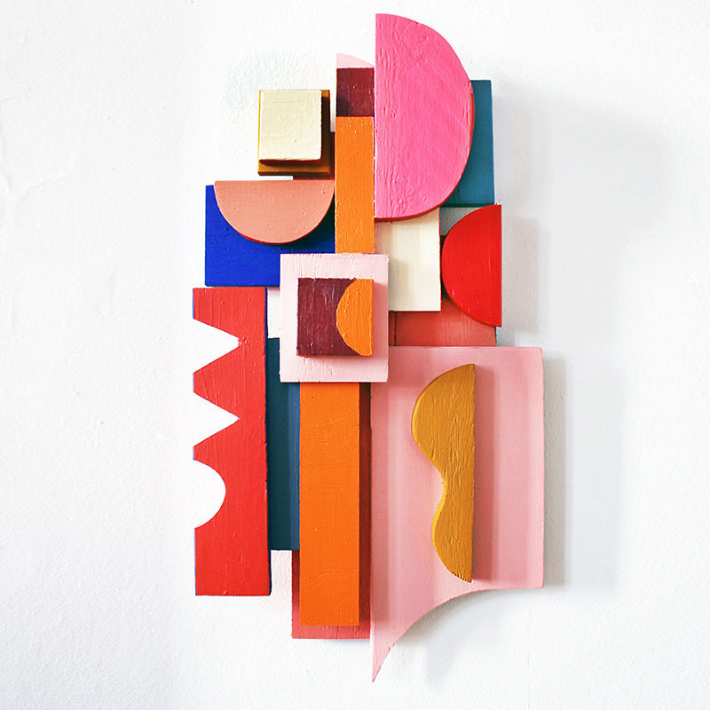 Modern Minimalist 3D Wall Art for Living Room - Abstract Composition Sofa Background Decor