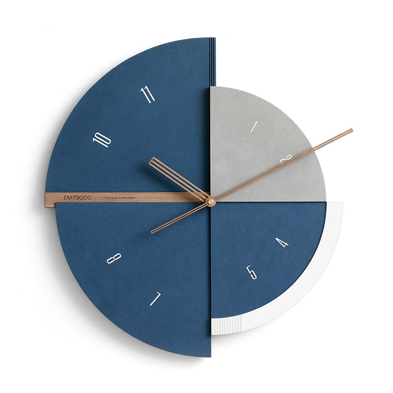 Nordic Wall Clock with Art Print - Modern Decorative Canvas Clock for Living Room