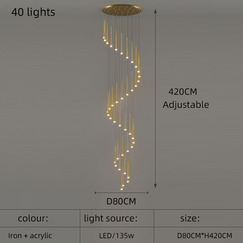 Modern Minimalist Long Chandelier - Creative Personality Living Room Pendant Light | 6.25kg