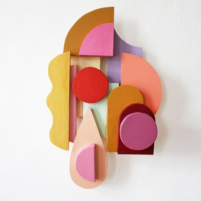 Modern Minimalist 3D Wall Art for Living Room - Abstract Composition Sofa Background Decor