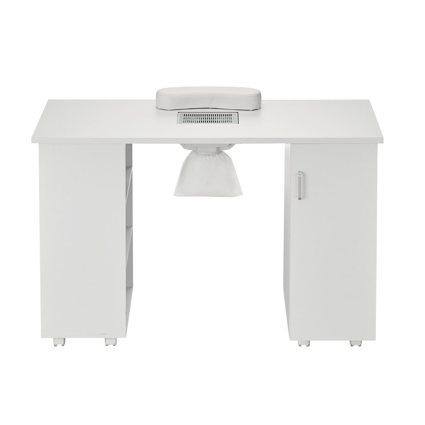 Professional Manicure Table with Electric Dust Collector - Mobile Nail Station with Wheels