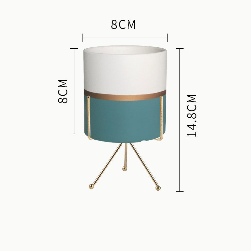 Succulent Planter Set - Creative Iron Art Flowerpot Combination for Home Decor (250g)