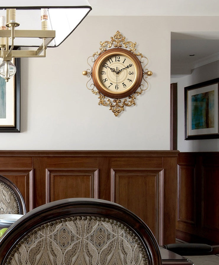 Vintage Metal Wall Clock - Antique Art Deco Home Decor