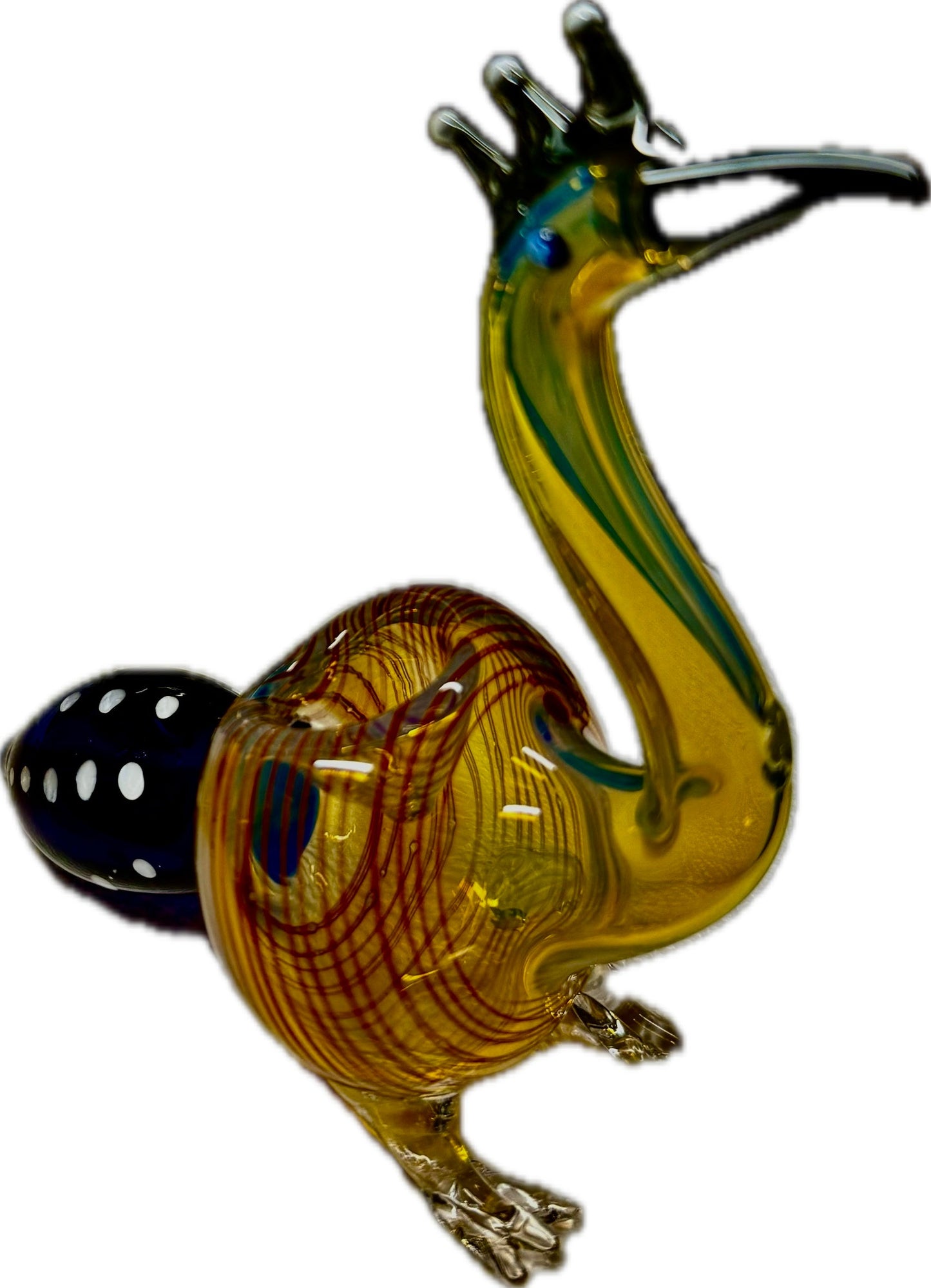 Ripkitty 5 Inch Peacock Glass Hand Pipe - Unique Dry Herb Smoking Pipe