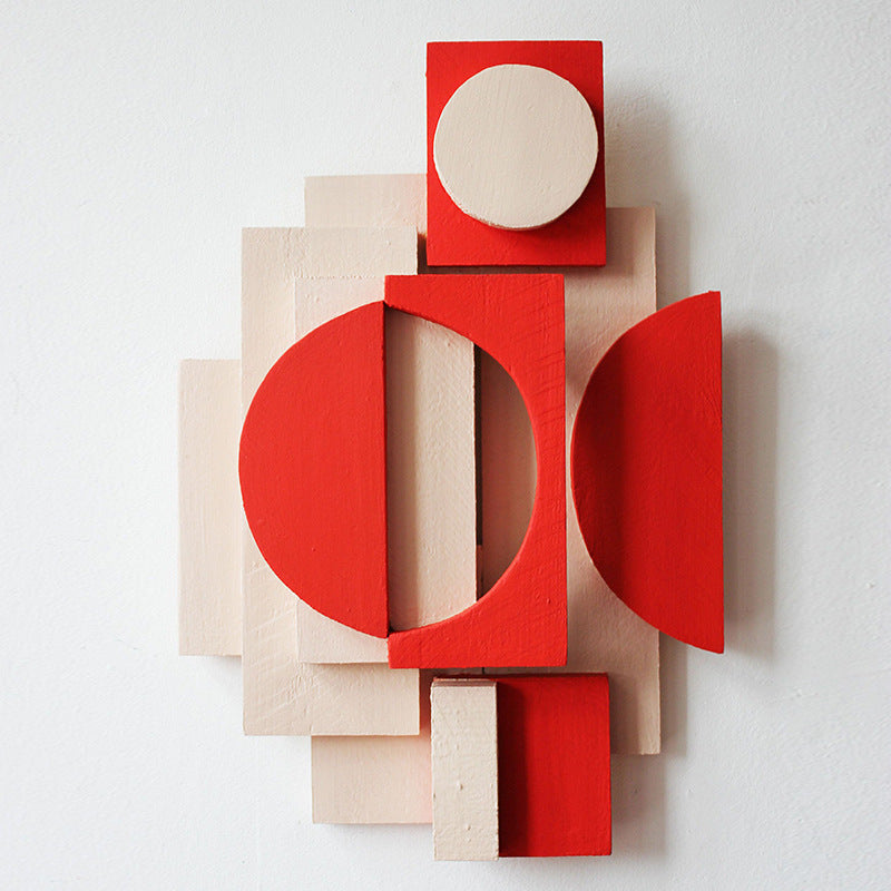 Modern Minimalist 3D Wall Art for Living Room - Abstract Composition Sofa Background Decor