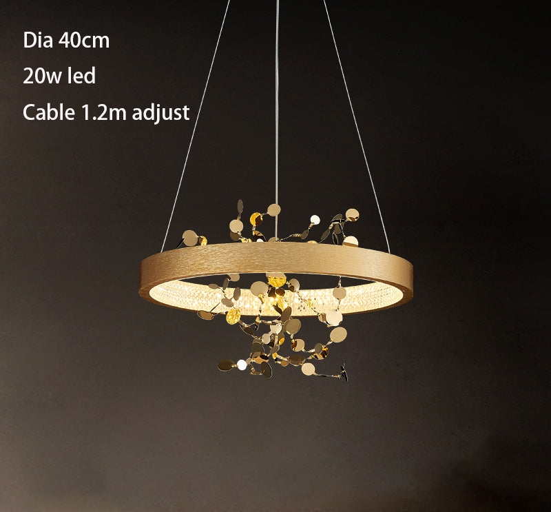 All Copper Pendant Lamp - Modern Luxury Creative Circle Design | Simple Living Room Light 4kg