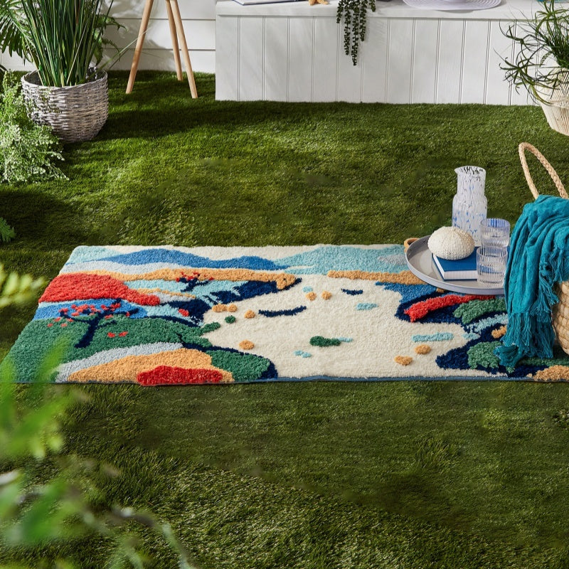 Green Moss Carpet 80x180cm - Natural Thickened Fleece Bedroom Rug | Art Floor Mat