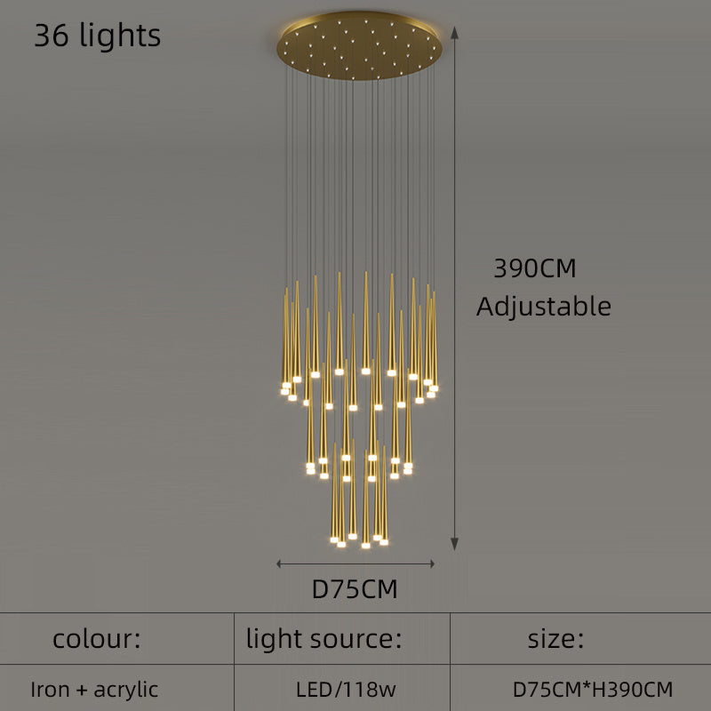 Modern Minimalist Long Chandelier - Creative Personality Living Room Pendant Light | 6.25kg