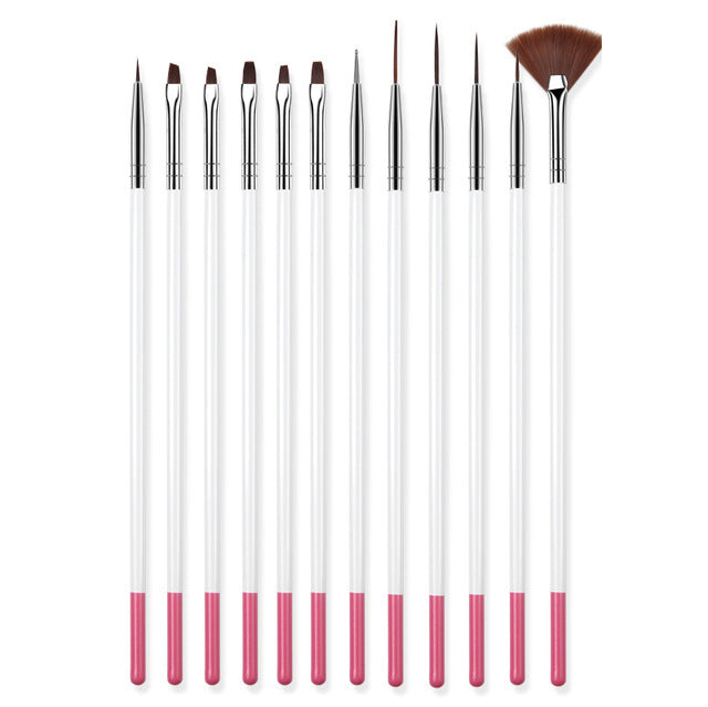 Professional Nail Art Brush Set - Precision Detail Brushes for Nail Design