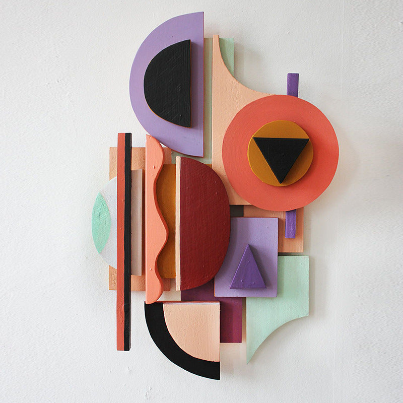 Modern Minimalist 3D Wall Art for Living Room - Abstract Composition Sofa Background Decor