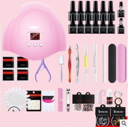 Nail Gel Polish Kit with 36W UV Lamp - Complete Manicure Set & DIY Tools (420g)