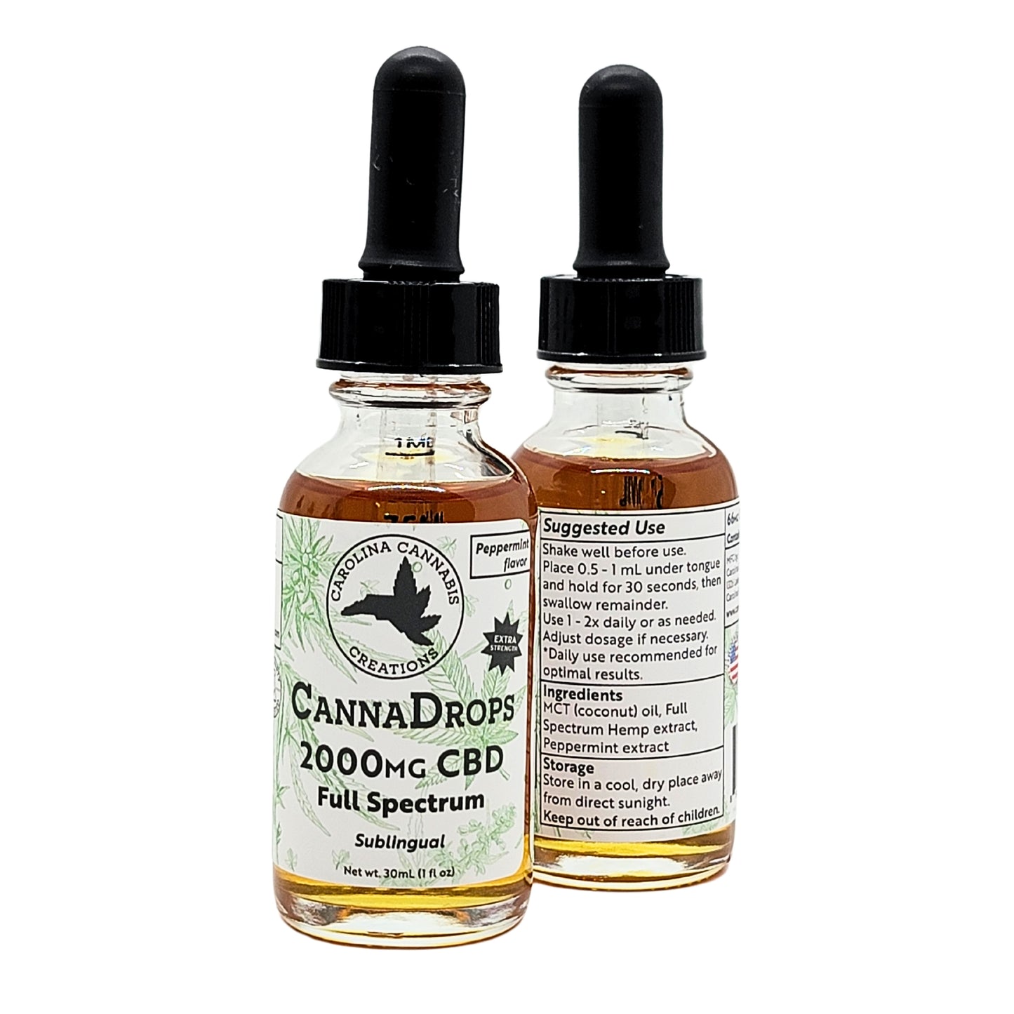 Full Spectrum 2000mg CBD Oil - Peppermint Flavor | Extra Strength Tincture