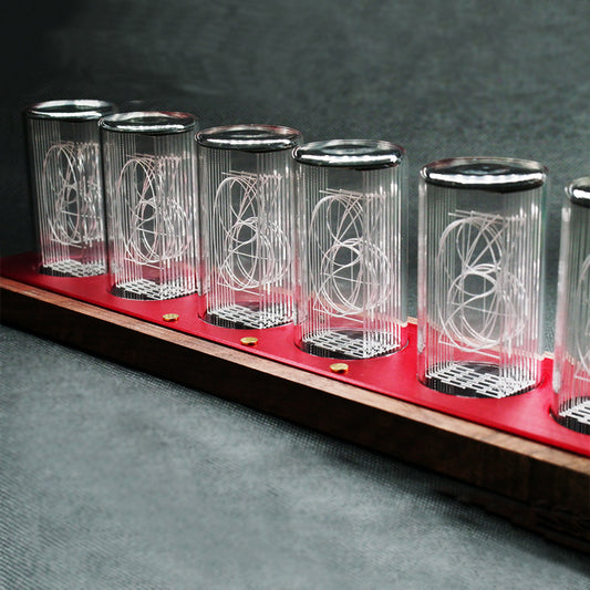 RGB Nixie Tube Clock - Retro Glow Tube Digital Desktop Clock with LED Lighting