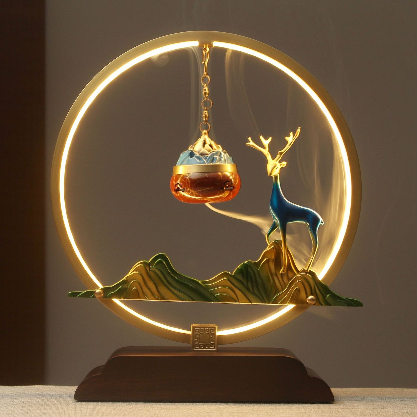 Pure Copper Hanging Incense Burner - Traditional Chinese Waterfall Backflow Holder