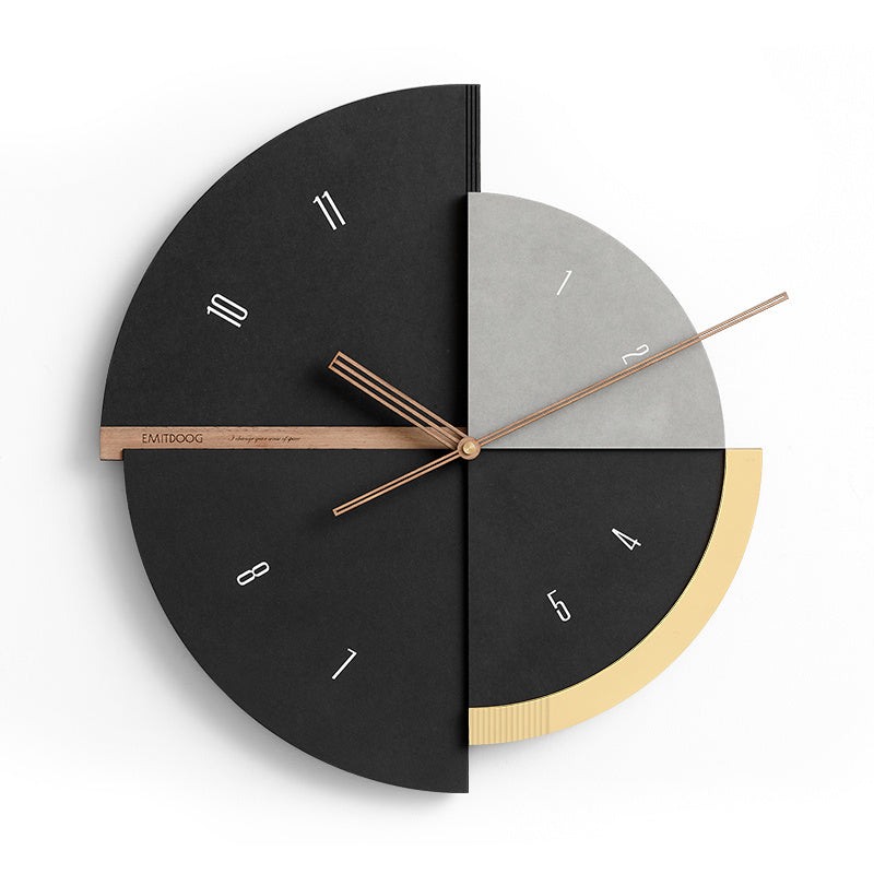 Nordic Wall Clock with Art Print - Modern Decorative Canvas Clock for Living Room
