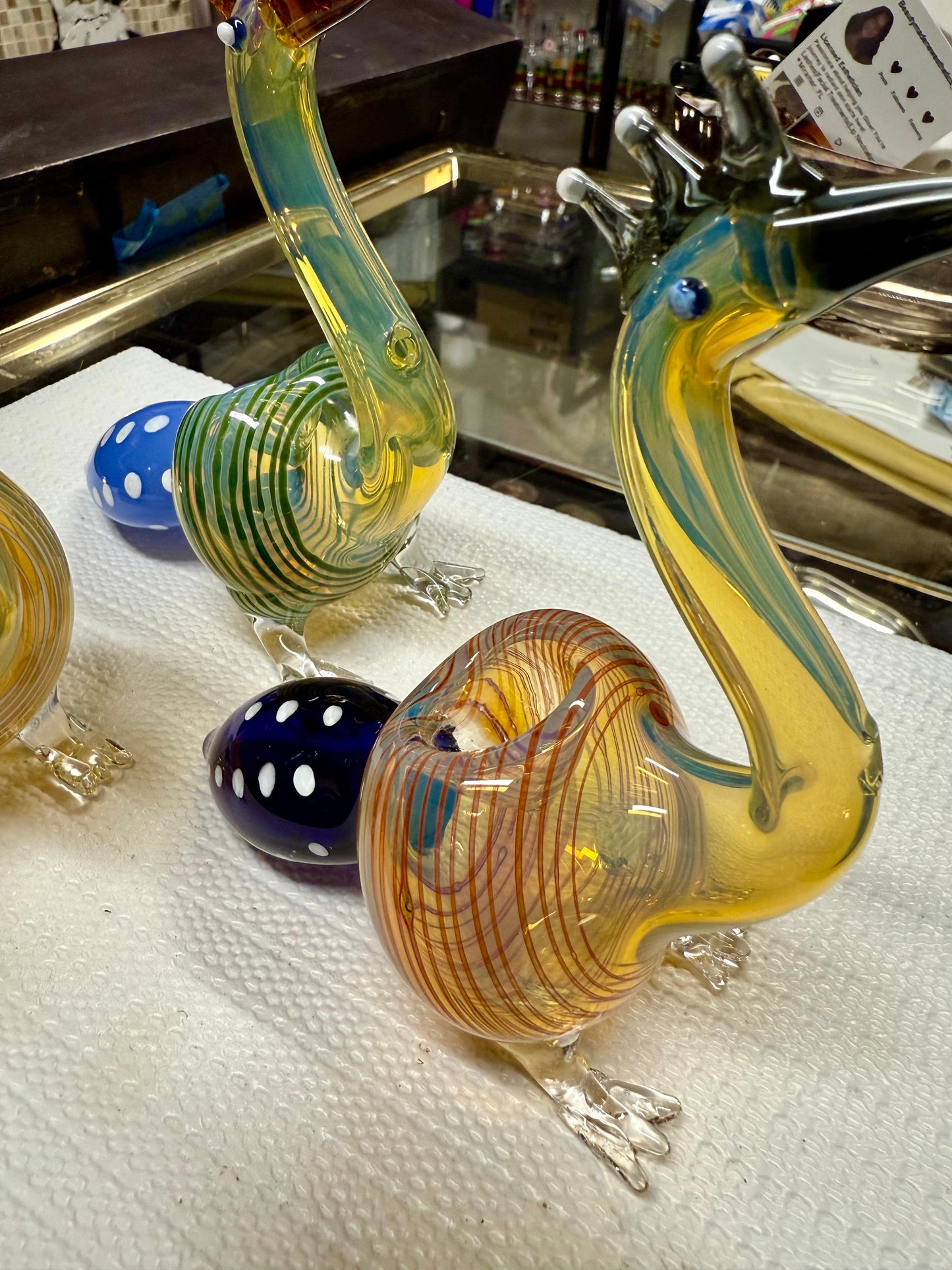 Ripkitty 5 Inch Peacock Glass Hand Pipe - Unique Dry Herb Smoking Pipe