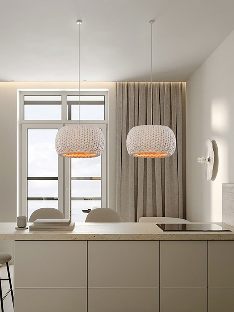 Japanese Rope Art Chandelier - Handwoven Ceiling Light 40cm | American Style