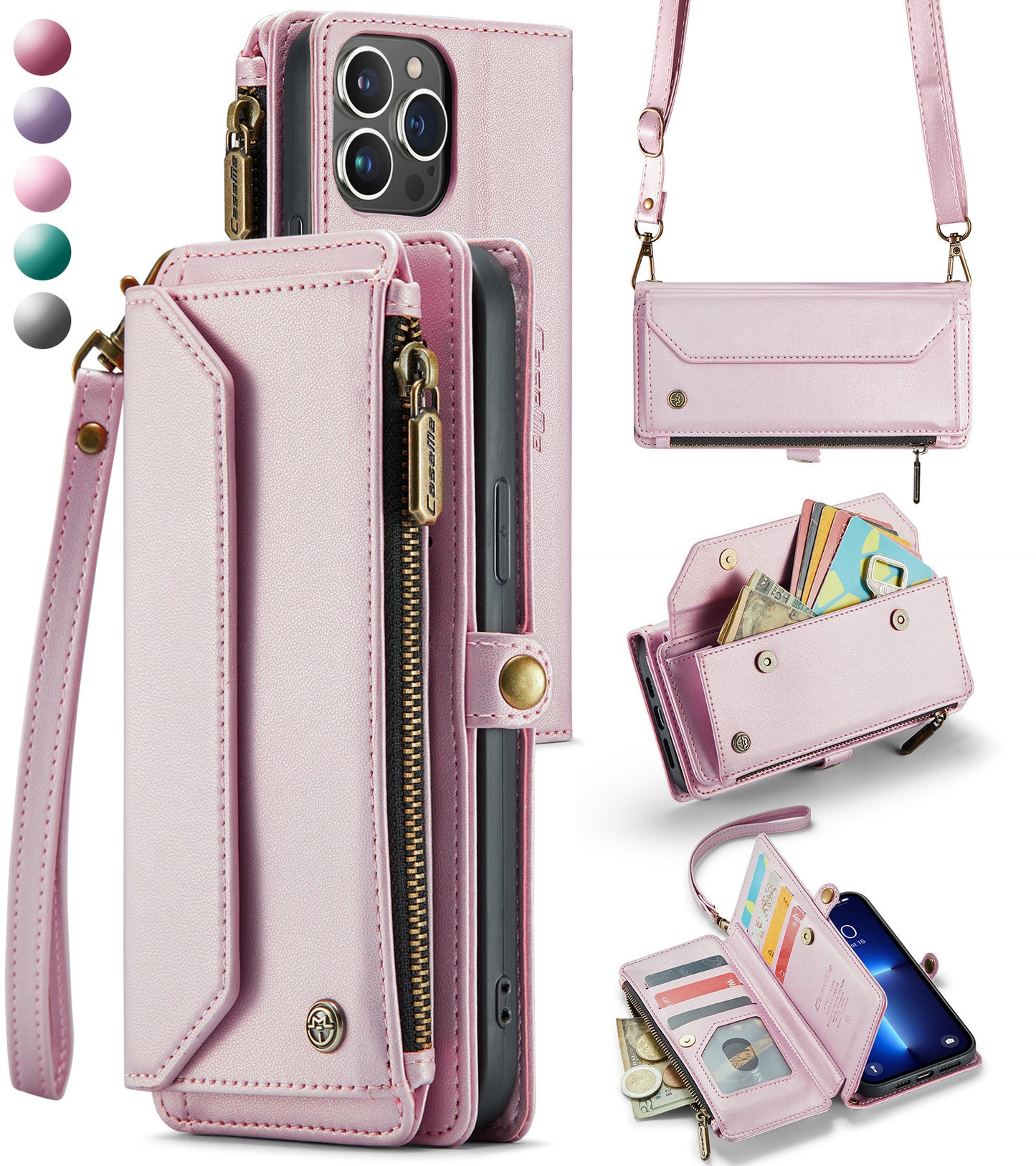 Premium Leather Phone Case - Universal Fit Mobile Phone Wallet Case