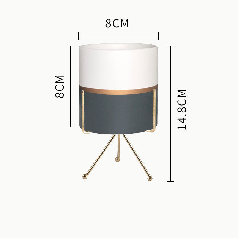 Succulent Planter Set - Creative Iron Art Flowerpot Combination for Home Decor (250g)