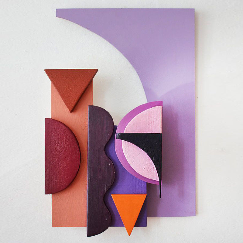 Modern Minimalist 3D Wall Art for Living Room - Abstract Composition Sofa Background Decor