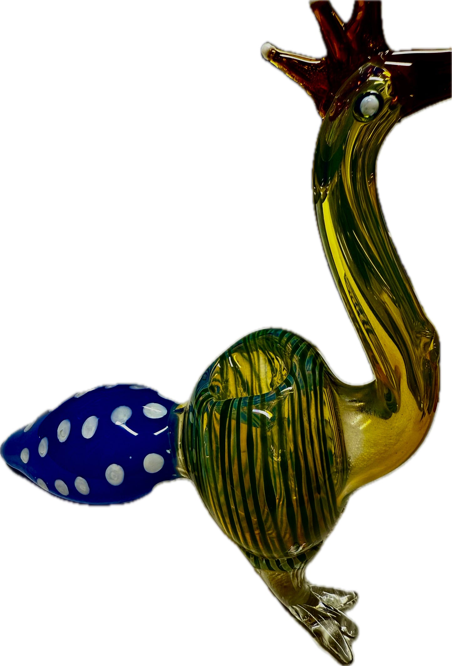 Ripkitty 5 Inch Peacock Glass Hand Pipe - Unique Dry Herb Smoking Pipe