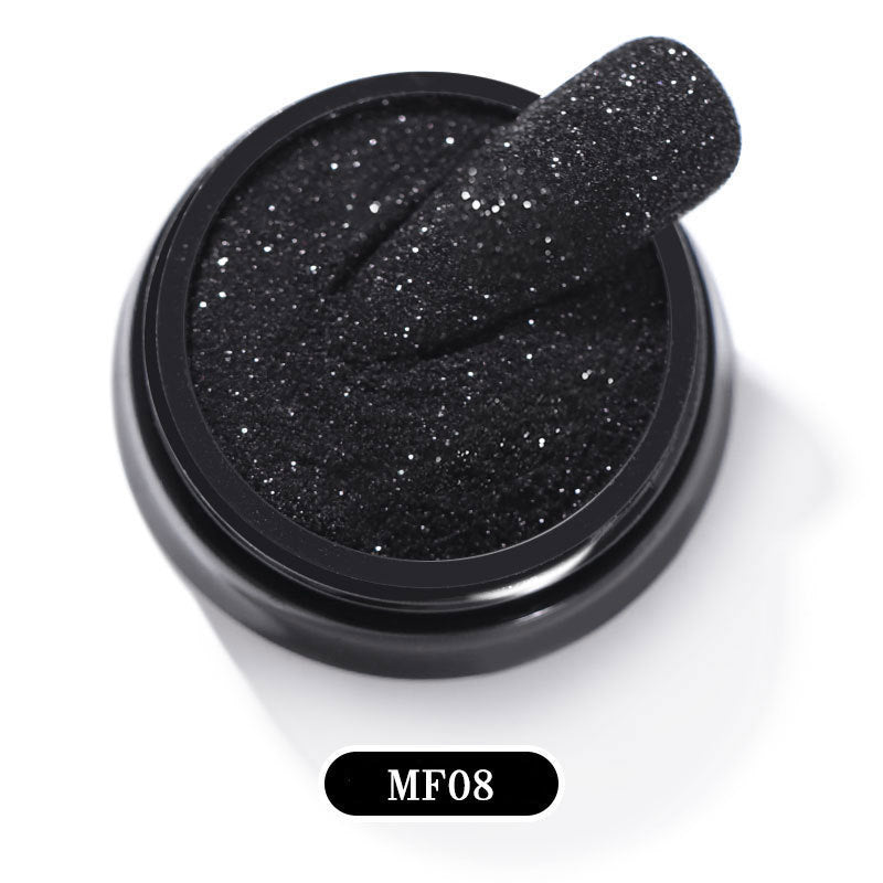 Black Glitter Nail Powder - Starlight Sugar Effect Nail Art Accessories (2g)