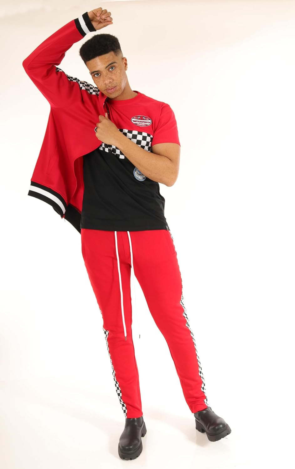 -TRACK JACKET Mens Urban Hip Hop Premium Track Jacket - Slim Fit Side Taping Sportswear Urbanwear Streetwear Top