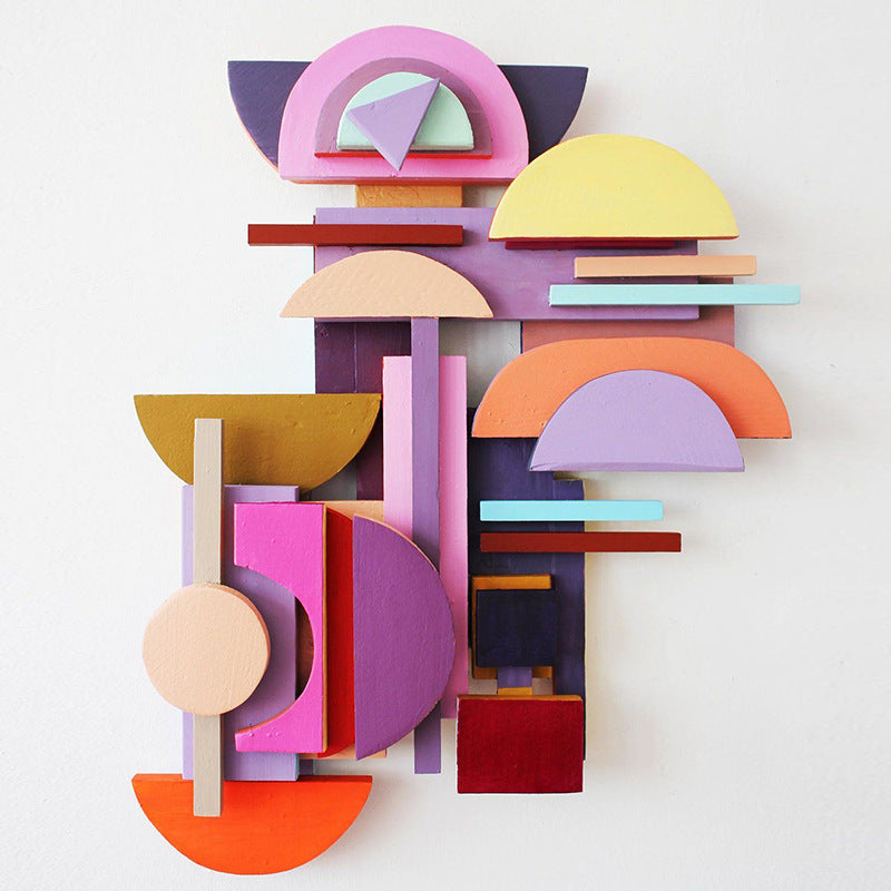 Modern Minimalist 3D Wall Art for Living Room - Abstract Composition Sofa Background Decor