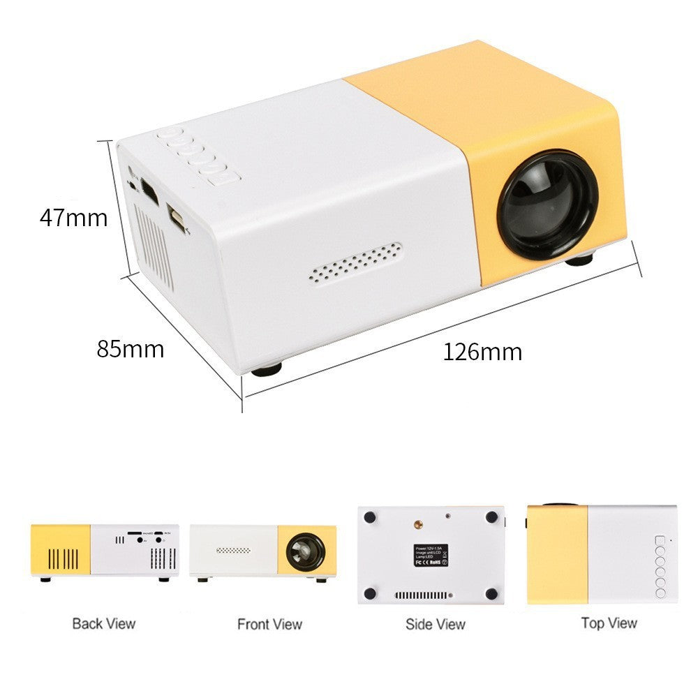 Projection Factory Cross-border Hot Mini-portable Projector Yg300 Small Yellow Machine HD Home Recommend Projector