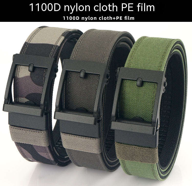Men's Tactical Belt - Automatic Buckle Nylon Web Belt for Outdoor & Casual (300g)