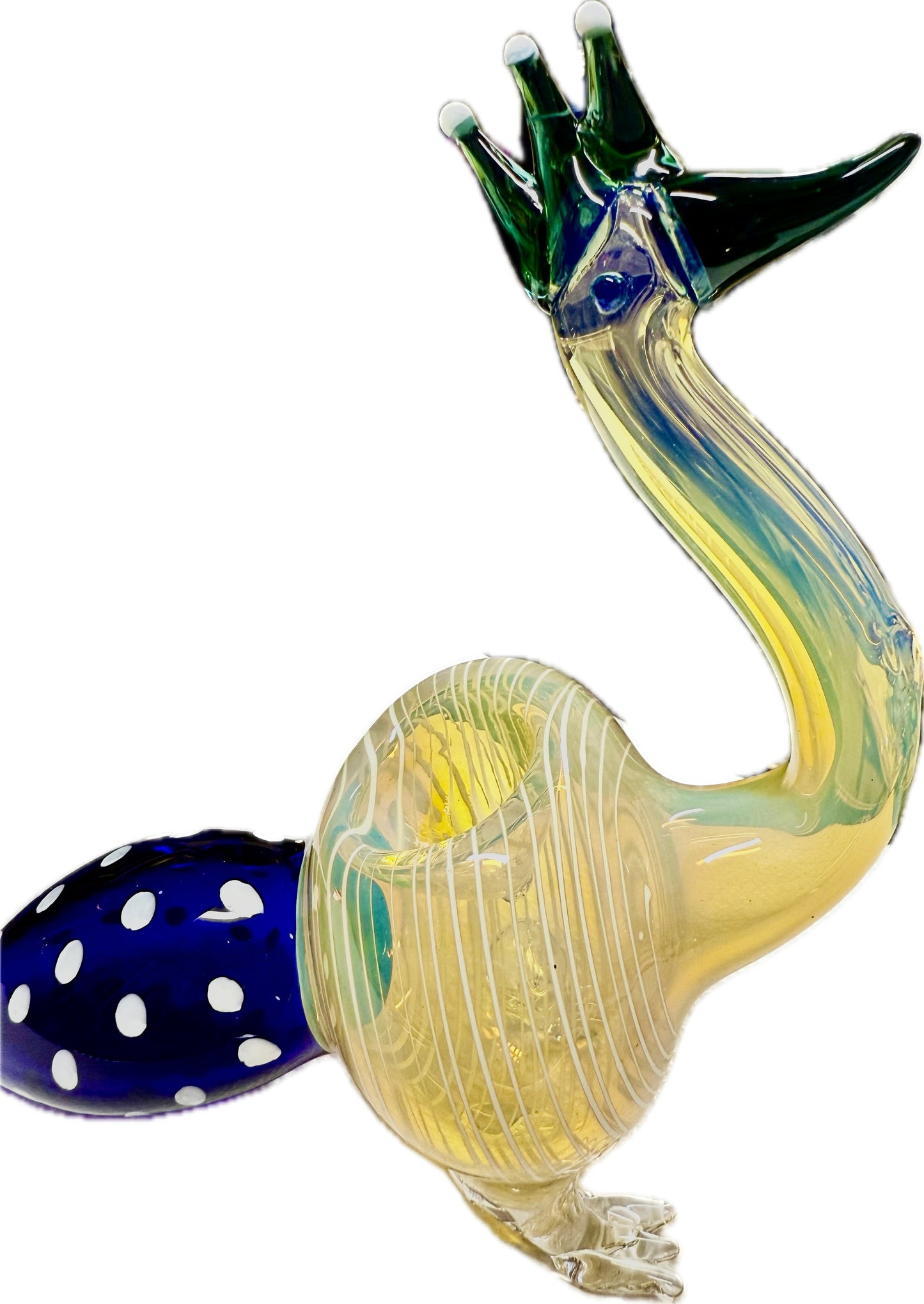Ripkitty 5 Inch Peacock Glass Hand Pipe - Unique Dry Herb Smoking Pipe