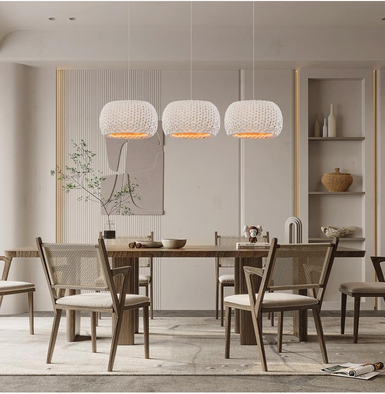 Japanese Rope Art Chandelier - Handwoven Ceiling Light 40cm | American Style