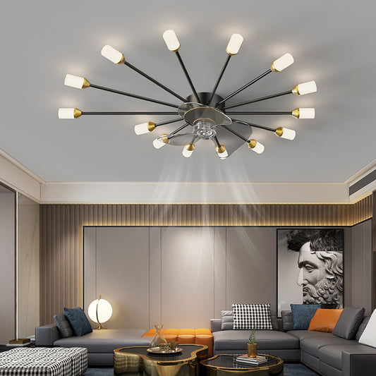Nordic Ceiling Fan with Light - Modern Minimalist Fan Chandelier for Living Room